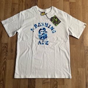 A Bathing Ape Bape Blue Camo Logo Tee White Size M Streetwear